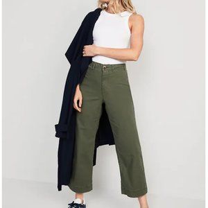 Old Navy High-Waisted Wide-Leg Cropped Chino Pants